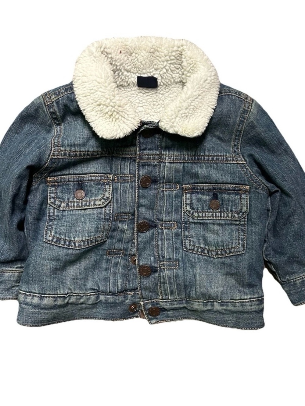 Toddler Baby Gap Sherpa Lined Jean Jacket Size 12-18 Months
